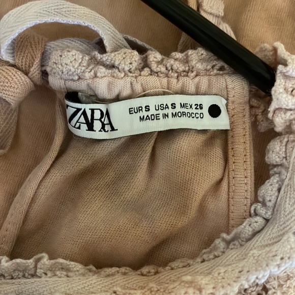 A Line Zara dress tan.white.hint of lt blue - Picture 3 of 3